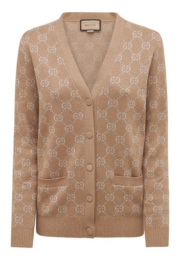 Logo Jacquard Cotton Blend Cardigan