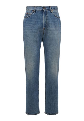 Straight Leg Cotton Denim Jeans