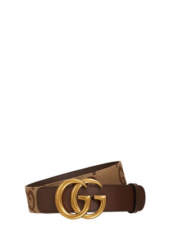 4cm Gg Canvas & Leather Belt