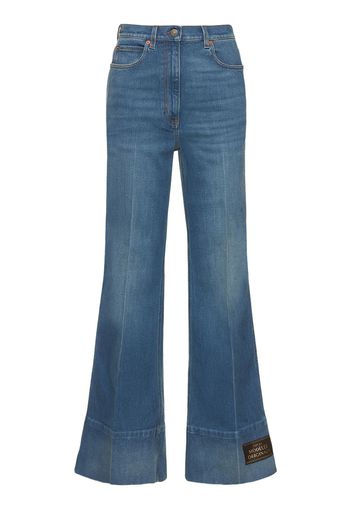 High Rise Cotton Denim Jeans