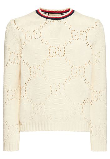 Perforated Gg Cotton Sweater
