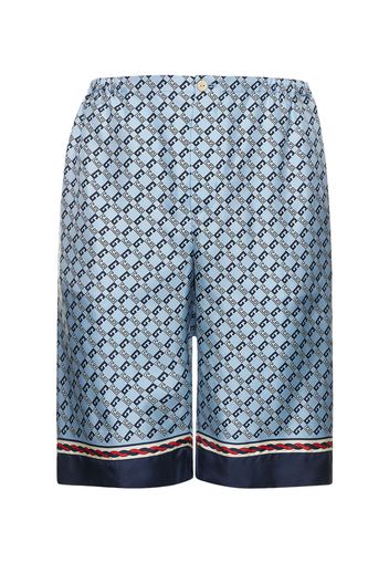 Geometric Print Silk Shorts