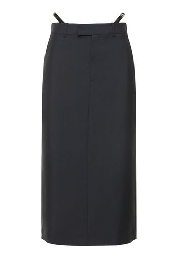 Wool Blend Pencil Skirt