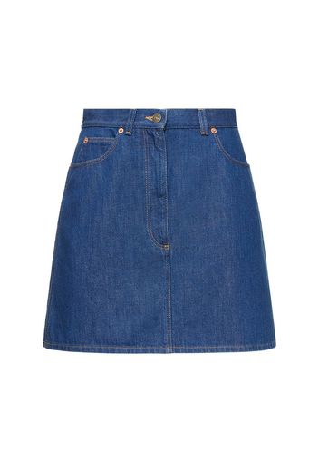 Organic Denim Mini Skirt W/ Web Belt