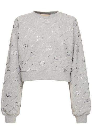 Gg Cotton Jersey Crop Sweatshirt