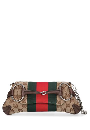 Small Gucci Horsebit Chain Gg Canvas Bag