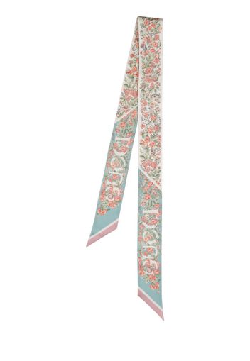 Mini Gg Flowers Silk Twill Neck Bow