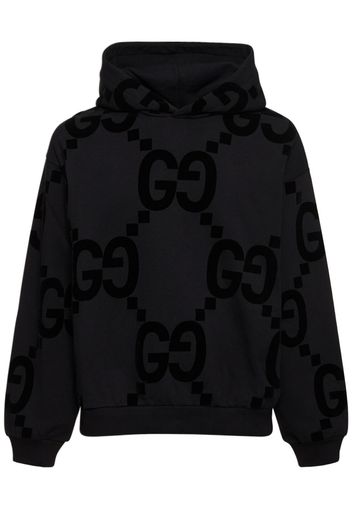 Gg Flocked Tcotton Jersey Hoodie