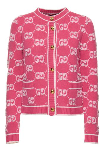 Gg Wool Bouclé Jacquard Cardigan