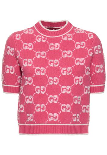 Gg Wool Bouclé Jacquard Top