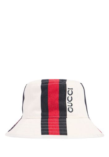 Gucci Web Detail Cotton Bucket Hat