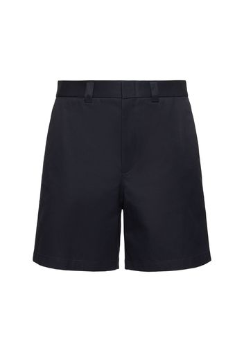 Double Cotton Twill Shorts With Web