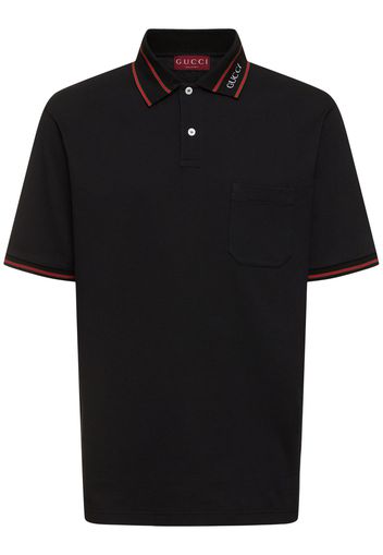 Cotton Blend Piquet Polo Shirt