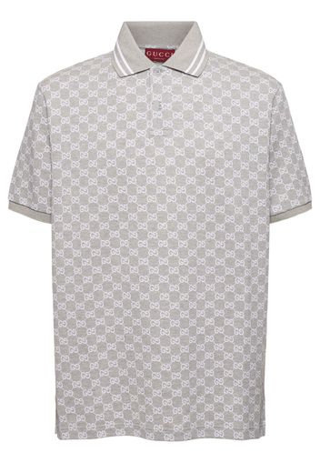 Gg Jacquard Cotton Piquet Polo Shirt