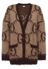 Oversized Gg Mohair Blend Knit Cardigan