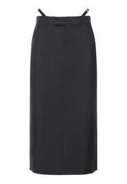 Wool Blend Pencil Skirt