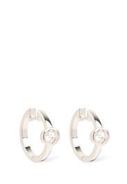 Interlocking Silver Hoop Earrings