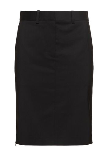 Tailored Wool Midi Skirt