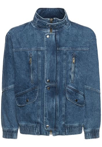 Cotton Denim Aviator Jacket