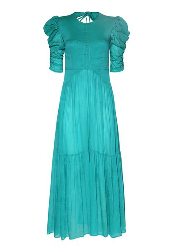 Bealisa Ruched Cotton Silk Maxi Dress