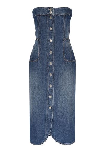 Valentine Strapless Denim Midi Dress