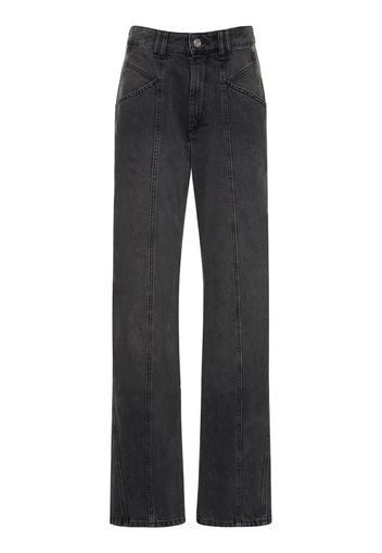 Vetan Faded Cotton Denim Straight Jeans