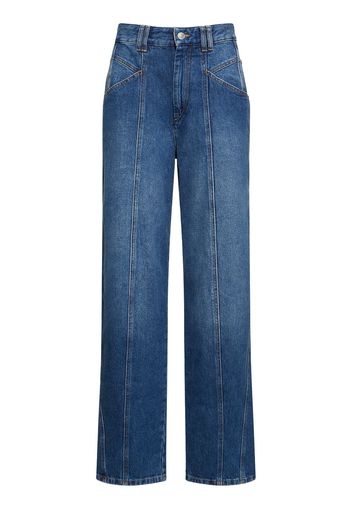 Vetan Faded Cotton Denim Straight Jeans