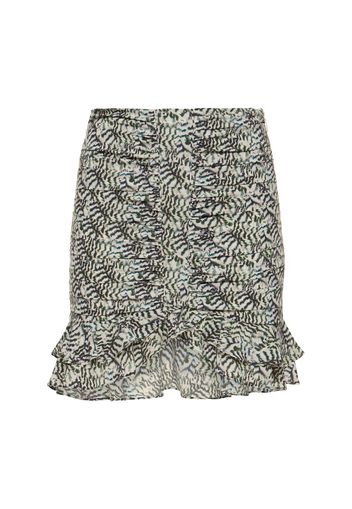 Milendi Printed Stretch Silk Mini Skirt