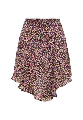 Selena Printed Viscose & Silk Mini Skirt