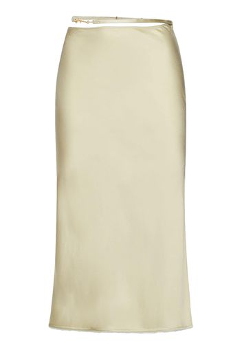 La Jupe Notte Stretch Satin Midi Skirt