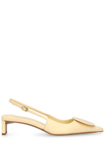 40mm Duelo B Leather Slingback Heels