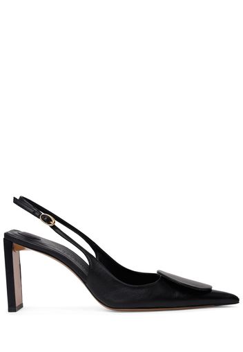 80mm Duelo Haut Leather Slingback Heels