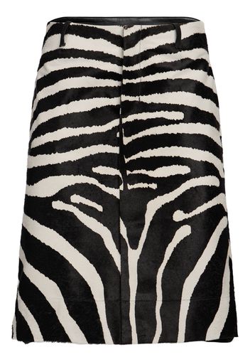 La Jupe Tozzi Zebra Leather Midi Skirt