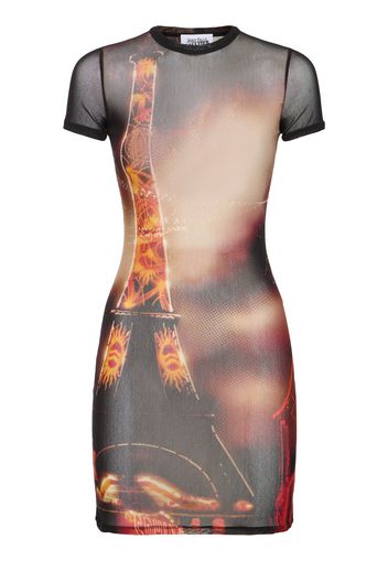 Pigalle Printed Mesh Short Dress