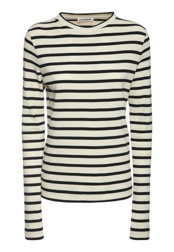 Striped Ribbed Cotton T-shirt