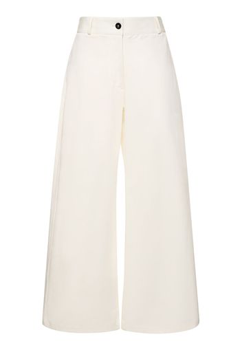 Cotton Gabardine Wide Leg Pants