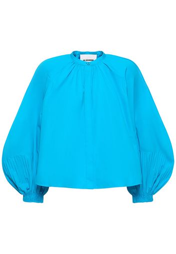 Cotton Poplin Puff Sleeve Shirt