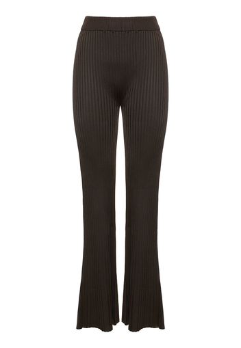 Superfine Ribbed Viscose Flared Pants