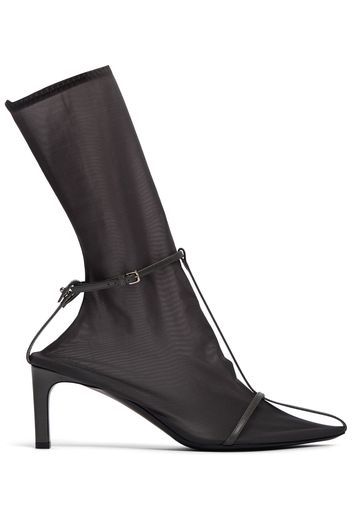 65mm Mesh & Leather Ankle Boots