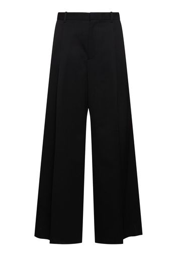 Wide Leg Wool Gabardine Pants