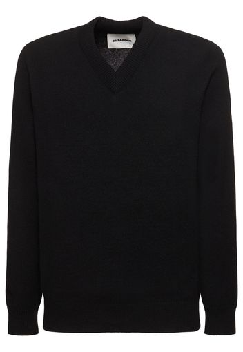 Wool Blend V Neck Sweater