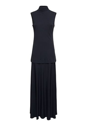 Fluid Viscose Crepe Long Dress