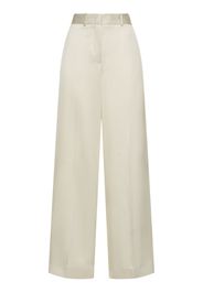 Viscose & Silk Twill Wide Pants