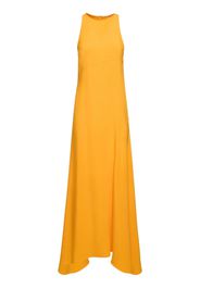 Viscose Blend Cady Flared Long Dress