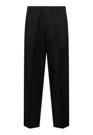 Relaxed Fit Wool Gabardine Cropped Pants