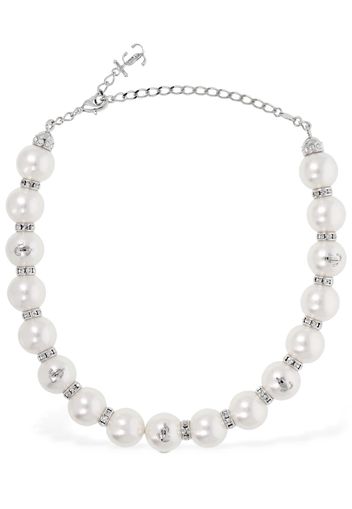 Imitation Pearl & Crystal Choker