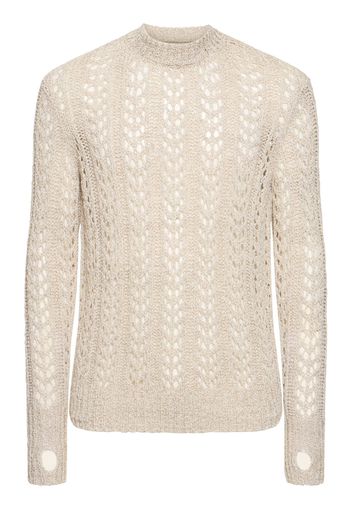 Redos Cotton Blend Open Knit Sweater