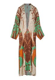Tropical Pea Jacquard Kimono Dress