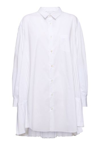 Cotton Blend Pleated Shirt