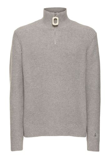 Jwa Cotton Blend Half Zip Sweater